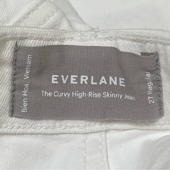 Everlane Curvy High Rise Skinny Jeans Size 27 White Stretch Denim Minimalist - Picture 4 of 6